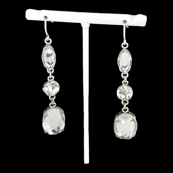 Vintage Earrings Faceted Stones 80s Runway Glam 1H - Picture 7 of 7